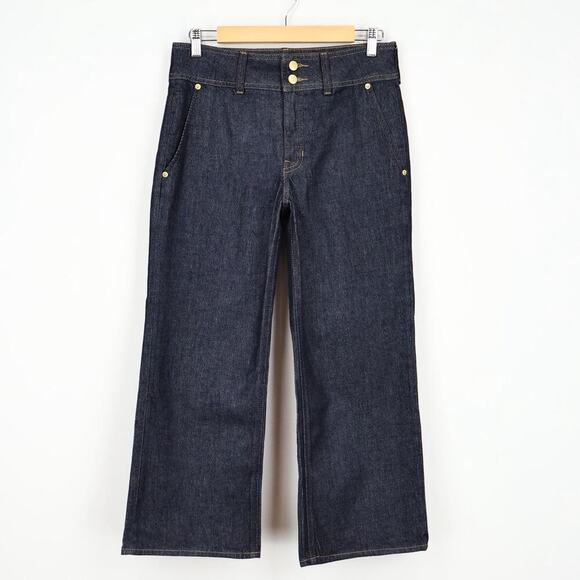 J.Crew Slim Wide Leg Jean Stacked Buttons Rinse Wash Size 27 Petite NWT - Picture 2 of 9